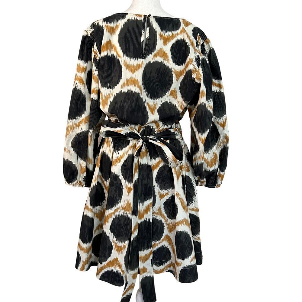 Maeve Black and Tan Patterned Long Sleeve Dress - Picture 3 of 12